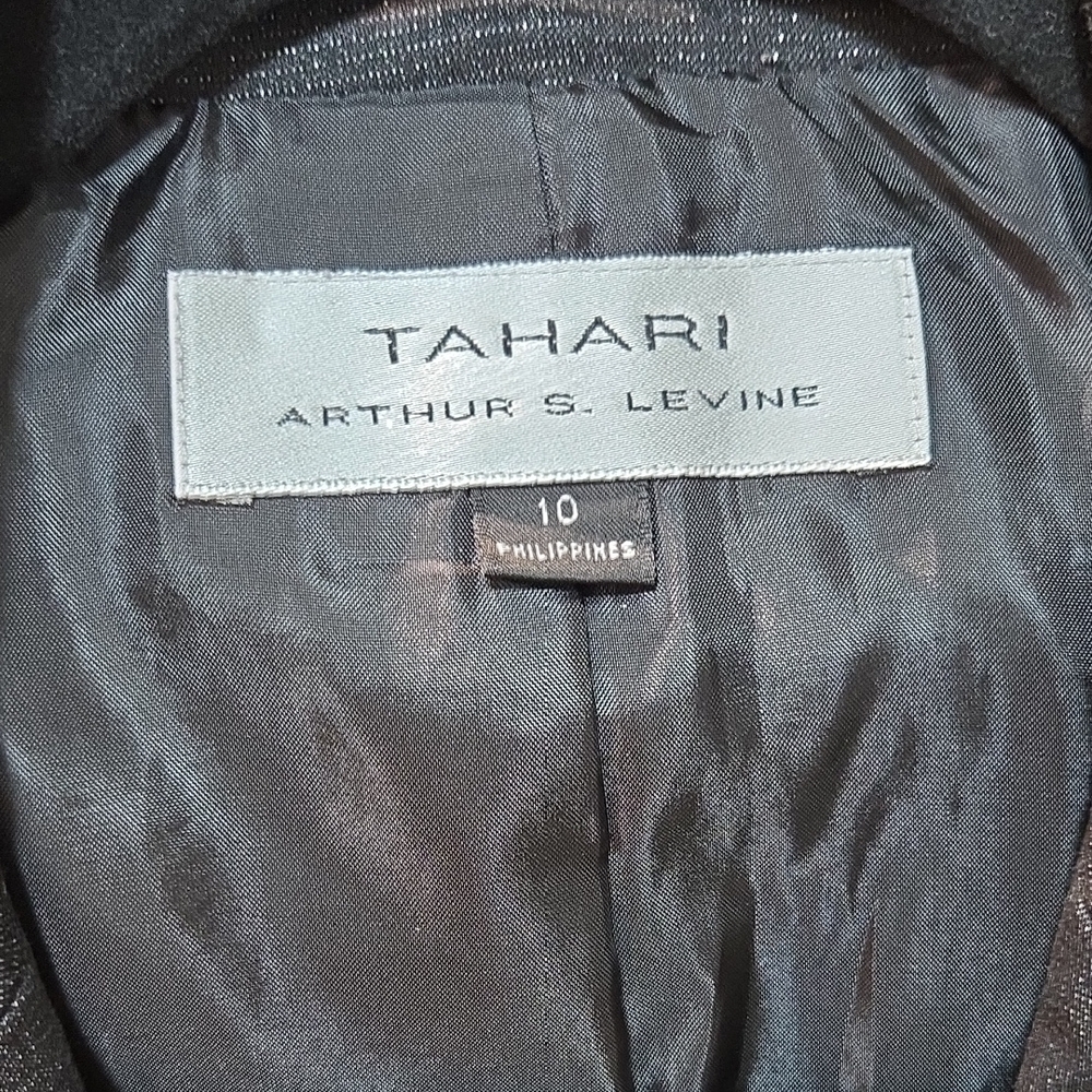 Tahari Elegant Black Suit for Women. Playful metallic look. - Picture 2 of 12